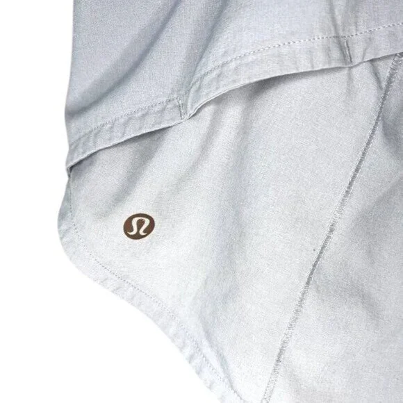 Lululemon Light Gray Womens Running Shorts With Pocket Size 12 - Picture 4 of 5